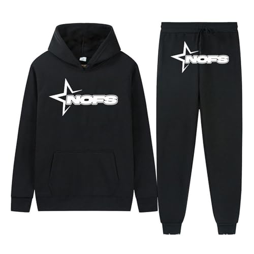 NOFS Jogginghose Und Trainingsanzüge - Buchstaben Druck Lose Hoodies Und Jogginghosen Y2K | Hip Hop Hose Streetwear Tracksuit Männer Pullover Lässig Oberteile Und Sporthosen | für Herren und Damen von planning