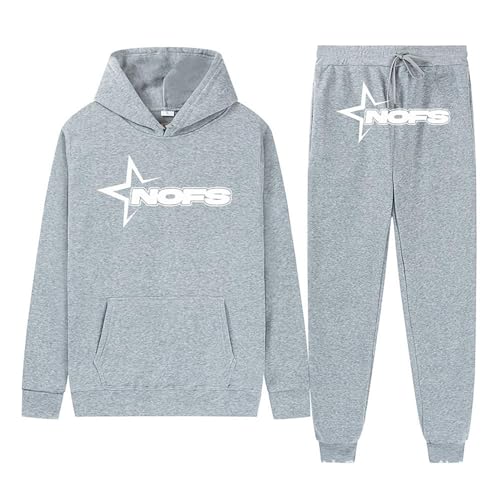 NOFS Jogginghose Und Trainingsanzüge - Buchstaben Druck Lose Hoodies Und Jogginghosen Y2K | Hip Hop Hose Streetwear Tracksuit Männer Pullover Lässig Oberteile Und Sporthosen | für Herren und Damen von planning