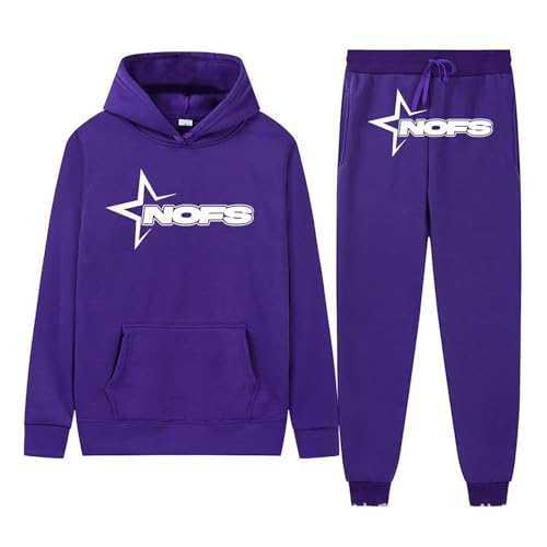 NOFS Jogginghose Und Trainingsanzüge - Buchstaben Druck Lose Hoodies Und Jogginghosen Y2K | Hip Hop Hose Streetwear Tracksuit Männer Pullover Lässig Oberteile Und Sporthosen | für Herren und Damen von planning