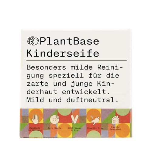 PlantBase Baby-Kinderseife Bio für Gesicht und Körper, für empfindliche Haut ohne Palmöl, Handmade in Germany, 1 x 100 g PlantBase Baby-Kinderseife Bio für Gesicht und Körper, für empfindliche Haut ohne Palmöl, Handmade in Germany, 1 x 100 g von plant base VEGAN ZERO WASTE MADE IN GERMANY