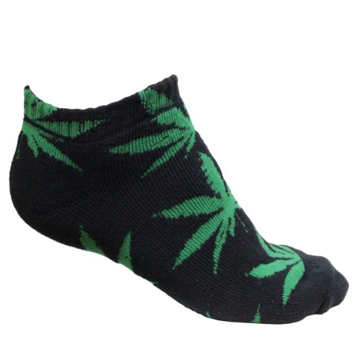 plantlife Sneaker Socken Halbsocken Hanf Unisex, universelle Größe*in verschiedenen Farben erhältlich., Schwarz/Grün, Einheitsgröße von Plantlife