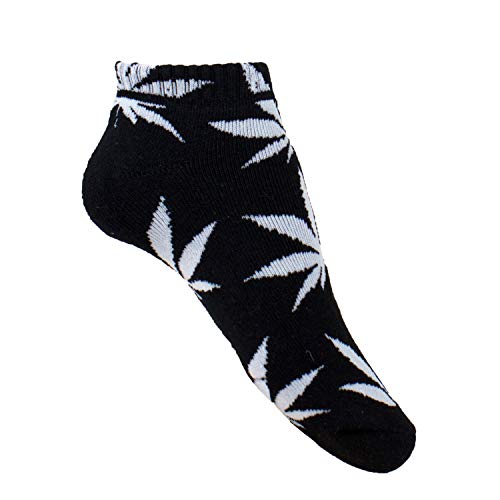 Plantlife Sneaker Socken Halbsocken Hanf Unisex, universelle Größe Farbe: schwarz/weiss von Plantlife