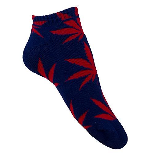 Plantlife® Sneaker Socken Halbsocken Hanf Unisex, universelle Größe Farbe: blau/rot von Plantlife