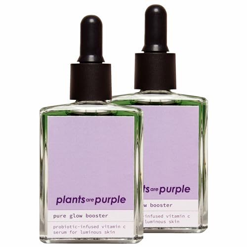 2x Pure Glow Booster - Vitamin C Serum hochdosiert für strahlende Haut | Alle Hauttypen | Gesichtspflege für Frauen | Gesichtsserum 100% vegan | Naturkosmetik 2x 30ml - Plants Are Purple von plants are purple
