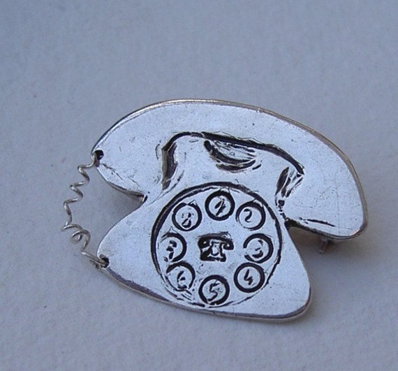 Kleine Telefon Brosche/ Broche Telefono von platines