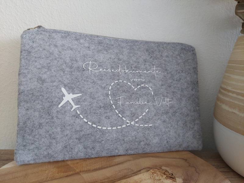Reisedokumenten Organizer, Mappe Für Reisedokumente, Reisedokumentenmappe, Reisepassmappe, Ausweismappe, Reisedokumententasche Aus Filz von plottedwithpassion