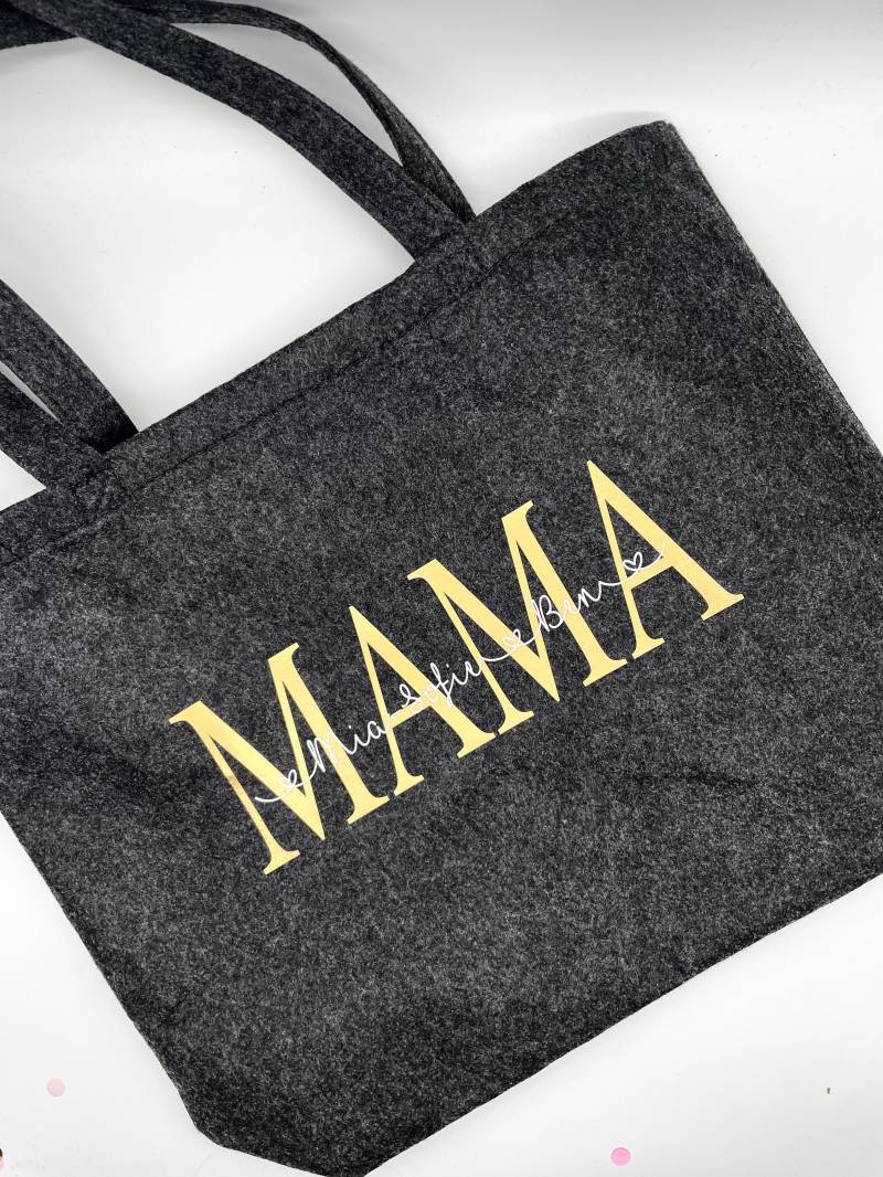 Filztasche L Mama Shopper Filz Mit Namen Personalisiert Oma Geschenk Weihnachten von plotterherzle