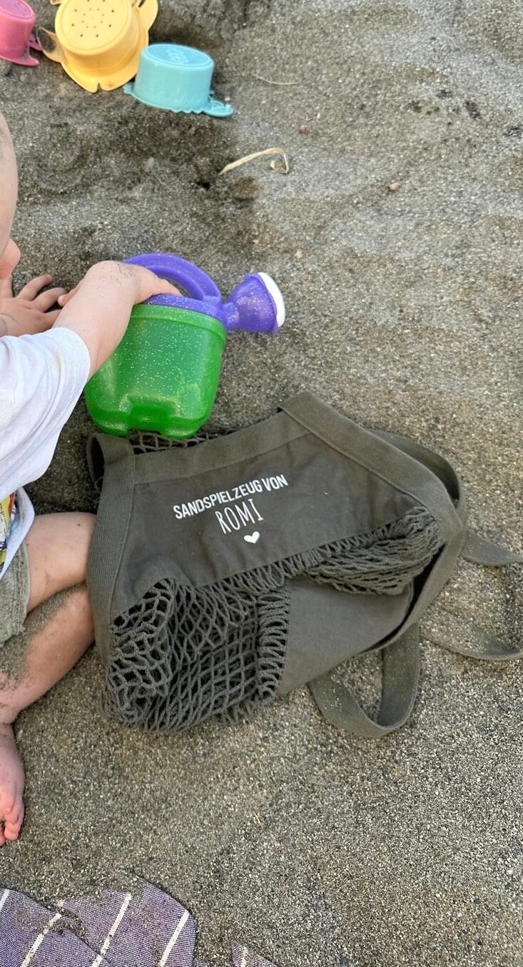 Sandspielzeugnetz L Spielsachen Tasche Netztasche Sack Personalisiert von plotterherzle