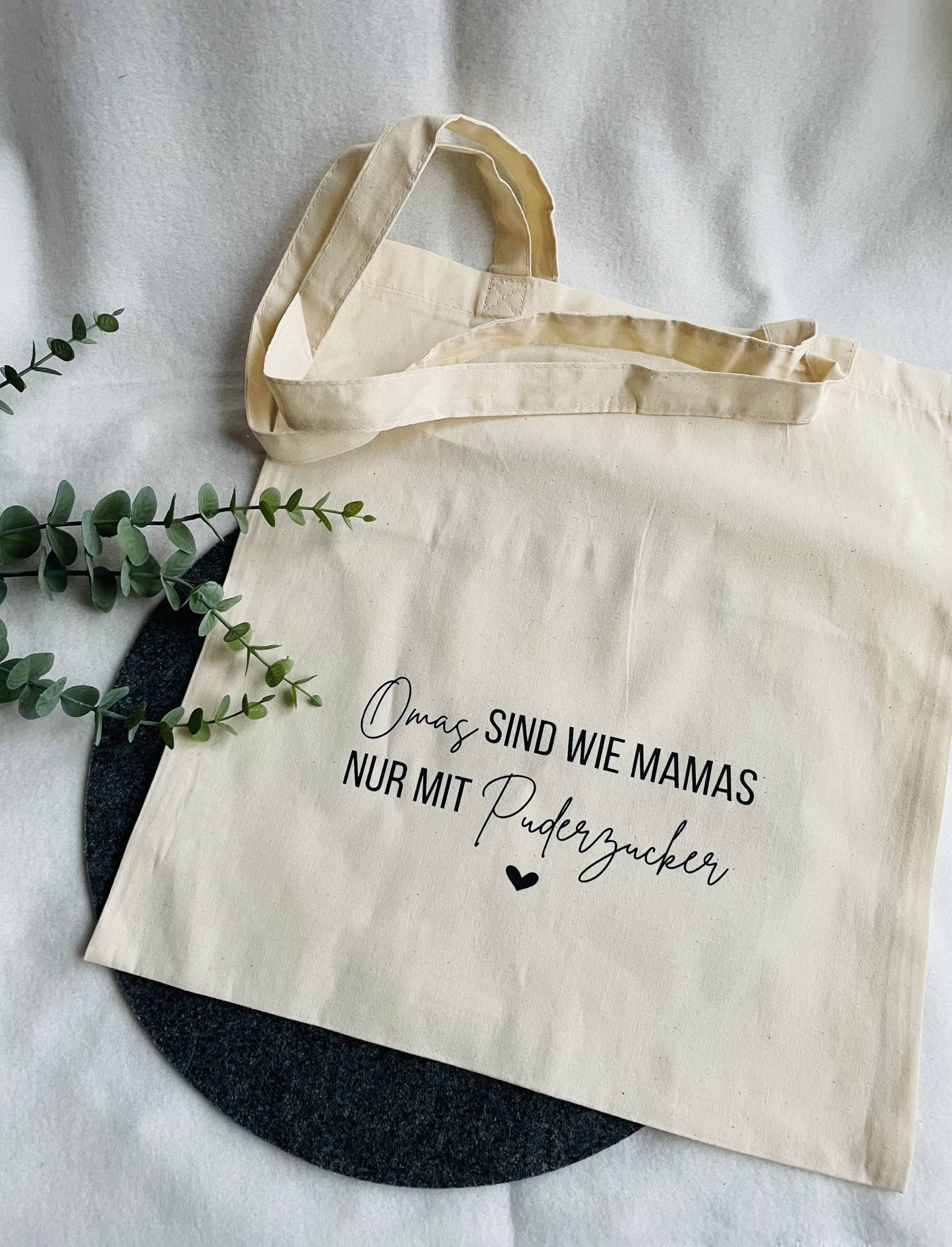 stofftasche I Beige Omas Sind Wie Mamas Nur Mit Puderzucker Tasche von plotterherzle