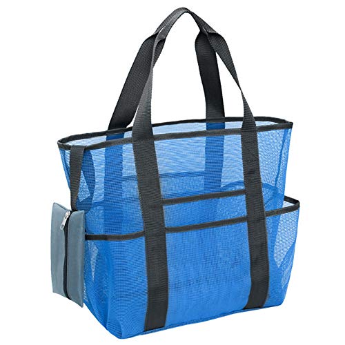 Sandbeach Storage Bag Mesh Waschmittel Make -up -Tasche mit gebauten kleinen Beuteln für Strand heiße Frühlingsblau von plplaaoo
