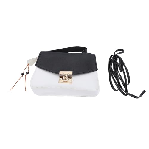 plplaaoo Damen-Umhängetasche mit Henkel oben, süße Handtasche, kratzfest, mit Farbblock-Design, geräumig für Freizeit, Party, Reisen, Einkaufen, PU-Material (Schwarz) von plplaaoo