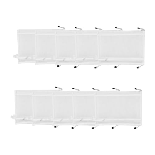 plplaaoo Double Layer Mesh Reißverschlussbeutelbeutel Robuster Nylon Mesh A4 Dokumenttasche mit Griff für Büro -Home -Organisation Storage 10pcs (Weiß) von plplaaoo