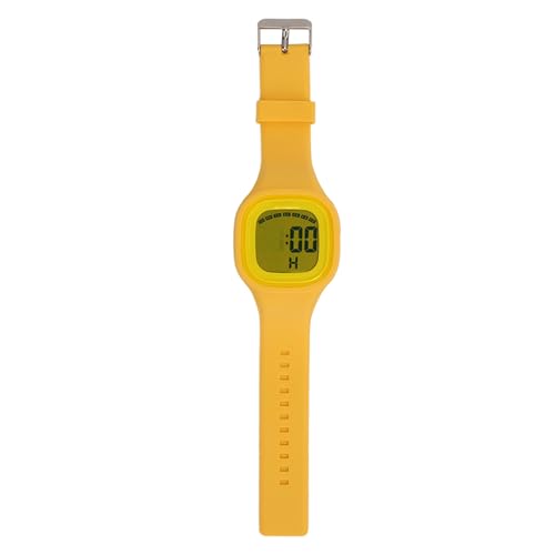 plplaaoo Kids Analog Uhr Waterd Digital Sport Watch mit 7 Farb LED Backlight Alarm Stoppwatch Week Kalender einstellbare Silikonband für Jungen Mädchen (Gelb) von plplaaoo