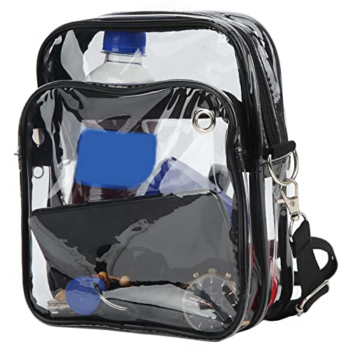 plplaaoo durchsichtige große Messenger-Tasche, Durchsichtige Stadiontasche, durchsichtige Crossbody Messenger-Umhängetasche, verstellbare schmutz- und Wasserabweisende transparente PVC-Umhängetas von plplaaoo