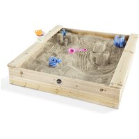 plum® Quadratischer Kinder Holz Sandkasten mit Sitzbänken von plum