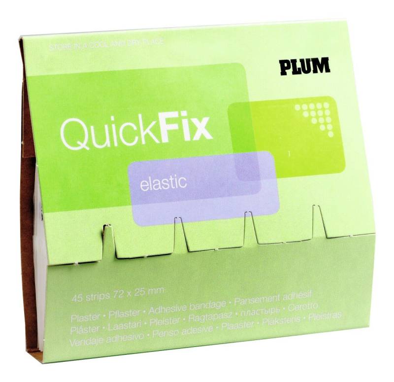 plum Erste-Hilfe-Set, Nachfüllpackung Quick Fix Elastic mit 45 Pflastern von plum