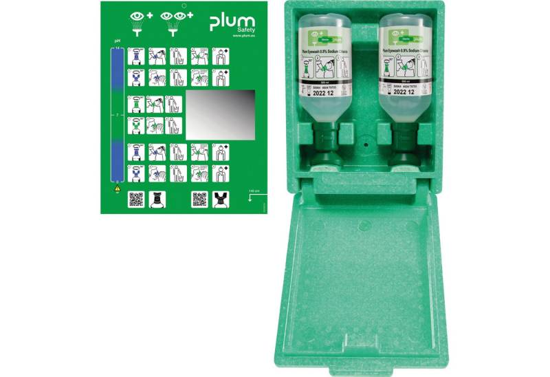 plum Erste-Hilfe-Set Augenspülwandbox 4650 mit 2x500 ml Eyewash von plum
