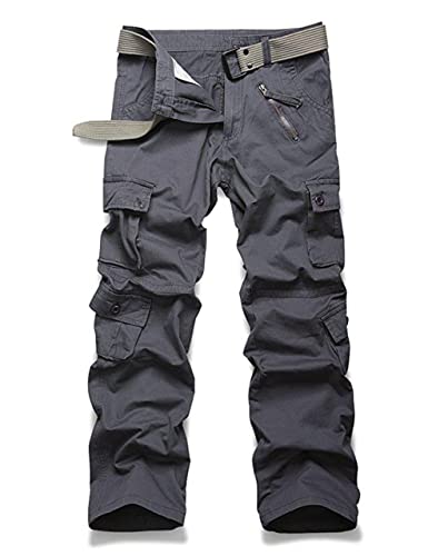 pluvialix Damen Hosen Cargo Hose Multi Taschen Wanderhose Workwear Reißverschluss Armee Militär Outdoorhose Relaxed-Fit Trekkinghose CargohoseGrey Tag 10 von pluvialix