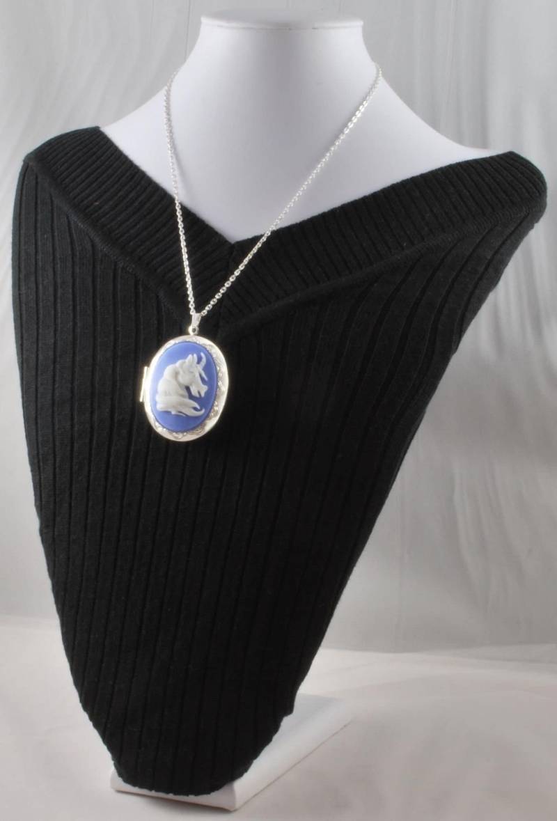 Großes Ovales Medaillon Mit Kameen, Wahlweise Fantasiefigur & Symbol, Halskettenoption von pmtime