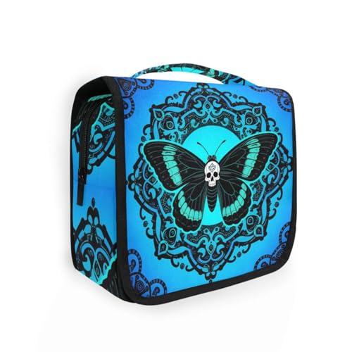 pnyoin Kulturbeutel zum Aufhängen für Damen, Make-up-Tasche, Reiseutensilien, Organizer, Kosmetiktasche, faltbar, Schmetterling, 9x4x18.5 inches von pnyoin