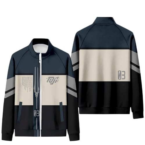 Evangelion Eva Jacke Mantel Anime Oversized Stand Kragen Sweatshirt Cartoon Hip Hop Oberbekleidung Männer Reißverschluss Warme Kleidung von pochikiki-