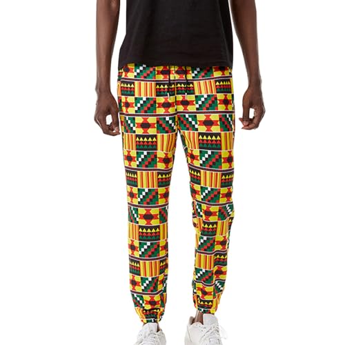 Traditionelle afrikanische Dashiki Freizeithosen Stammesfesthosen Unisex African Style Elastische Taille Jogginghose Haremshosen von pochikiki-