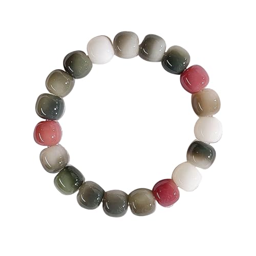 pochikiki- Angst Armbänder Natürliche Bodhi Mala Gebetsperlen Elastisches Stretch Perlenarmband Viel Glück Gesund Perle Mehrfarbige Perle von pochikiki-