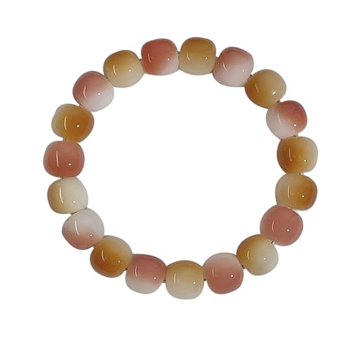 pochikiki- Angst Armbänder Natürliche Bodhi Mala Gebetsperlen Elastisches Stretch Perlenarmband Viel Glück Gesund Perle Mehrfarbige Perle von pochikiki-