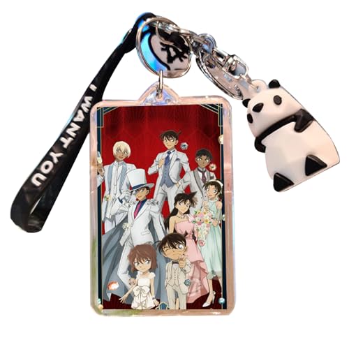 pochikiki- Detective Case Conan Schlüsselanhänger Dekoration Anime Print Double Sided Key Chain Panda Anhänger Kaito Kuroba Keyring von pochikiki-