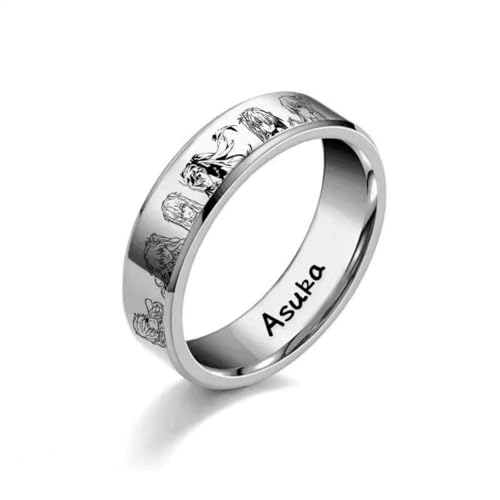 pochikiki- EVA Evangelion Anime Peripheriegeräte Asuka Langley Soryu Ayanami Rei Charakter Ringe Unisex Verfügbare Größen Ringe Schmuck von pochikiki-