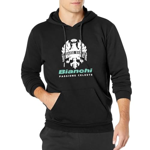 Bianchi Passione Celeste Men's Long Sleeve Hoody with Pocket Sweatershirt, Hooded L von pocos