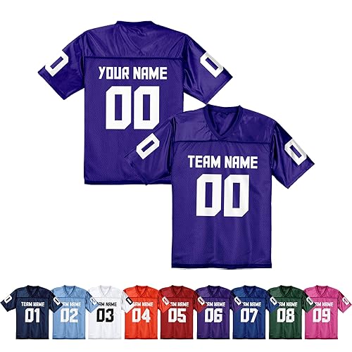 pod4hockey Replica American Football Trikot – Uniform zum Personalisieren mit Teamname & Rückennummer – Fan-Geschenk für Männer, Frauen & Jugendliche von pod4hockey