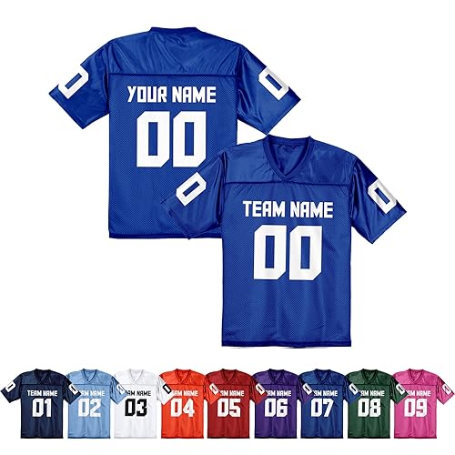 pod4hockey Replica American Football Trikot – Uniform zum Personalisieren mit Teamname & Rückennummer – Fan-Geschenk für Männer, Frauen & Jugendliche von pod4hockey