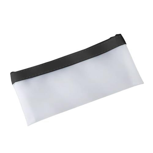 pofluany Transparenter Make-up-Pinselhalter mit Reißverschluss, transparenter Bleistiftbeutel, großes Fassungsvermögen, PVC, wasserdichte Tasche, Schwarz , xxxl von pofluany