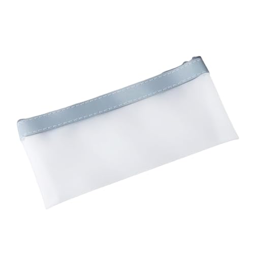 pofluany Transparenter Make-up-Pinselhalter mit Reißverschluss, transparenter Bleistiftbeutel, großes Fassungsvermögen, PVC, wasserdichte Tasche, blau, xxxxl von pofluany