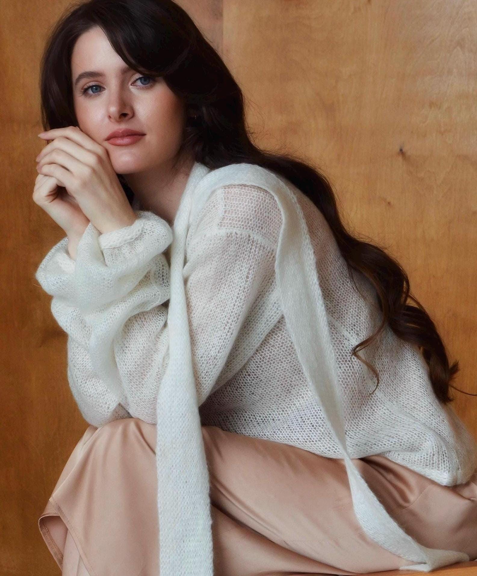 Gestrickter Mohair Pullover/Sonderanfertigung von pogoretska