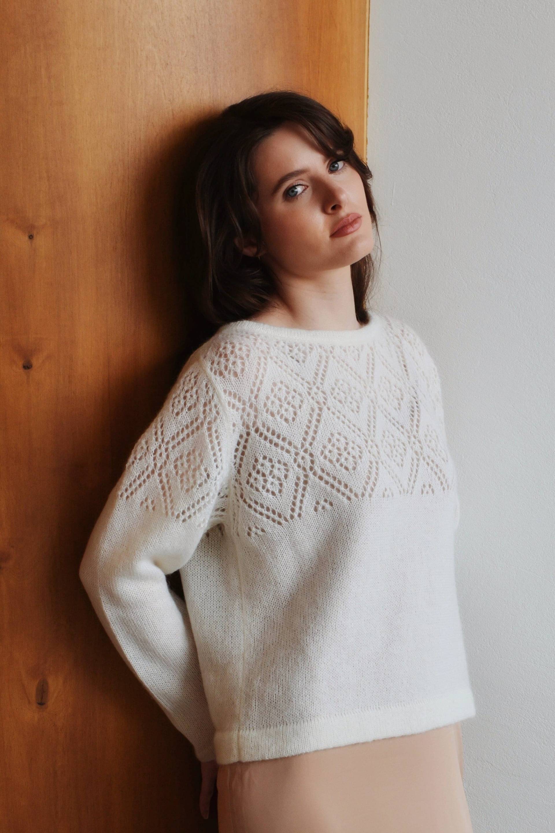 Gestrickter Mohair Pullover/Sonderanfertigung von pogoretska