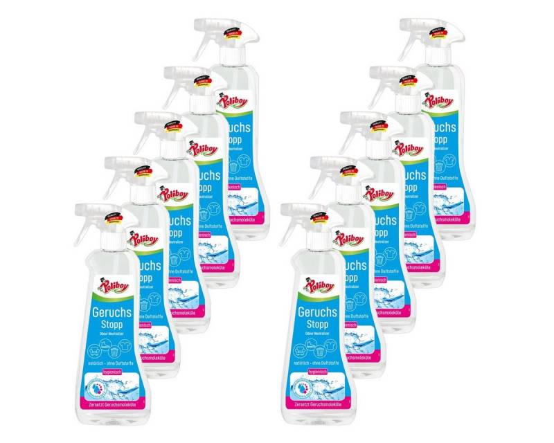 poliboy Aktiv Geruchs Stopp - 10x500ml Reinigungsspray (verbannt schlechte Gerüche von Oberflächen - Made in Germany) von poliboy