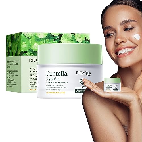 Centella Asiatica-Creme | Feuchtigkeitsspendende, reparierende Gesichtscreme für Frauen,50 g Comfort Centella Creme, Gesichtsfeuchtigkeitscreme für trockene Haut – reparierend, Pologmase von pologmase