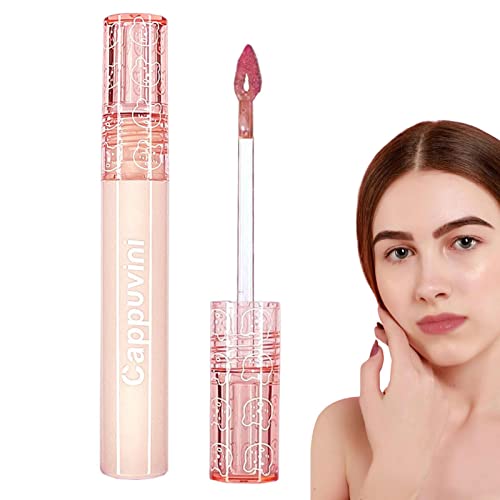 Lip Tint Fleck, Koreanisches Langanhaltender Spiegel-Lipgloss, feuchtigkeitsspendende Lip Glaze, Seidiger Lippenstift mit hoher Farbwiedergabe, Natürlich glänzender Lippenstift für Mädchen Damen von pologmase