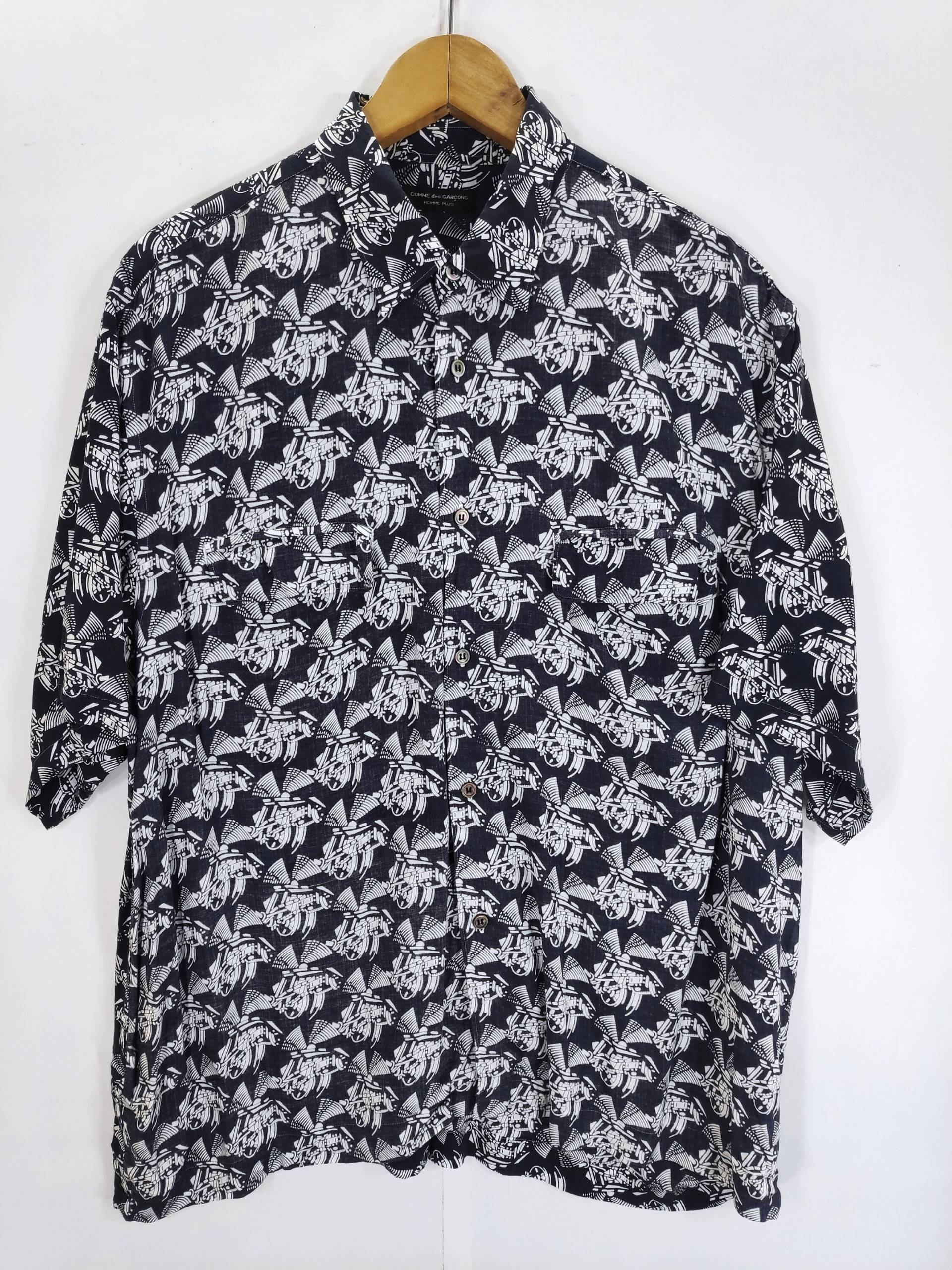Vintage Comme Des Garcons Japan Ad 2002 Homme Plus Reiter Ritter Oxford Button Up Rayon Großes Hemd Made In von ponderrosavintage