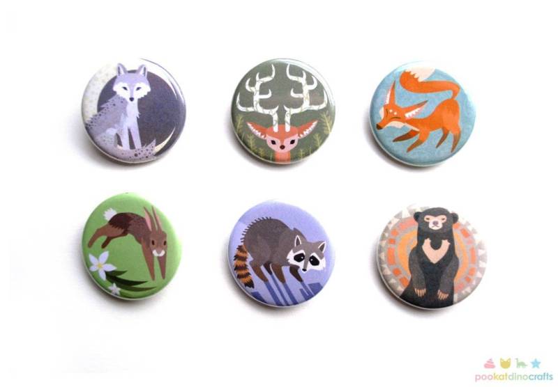 Waldtier Knopf Set von pookatdinocrafts