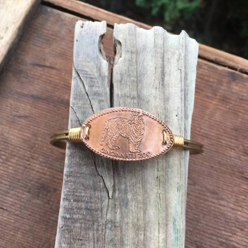 Smashed Penny Armreif Verstellbares Kupfer-Souvenir-Armband Smashed Penny Armreif Verstellbares Kupfer-Souvenir-Armband von poorsparrow