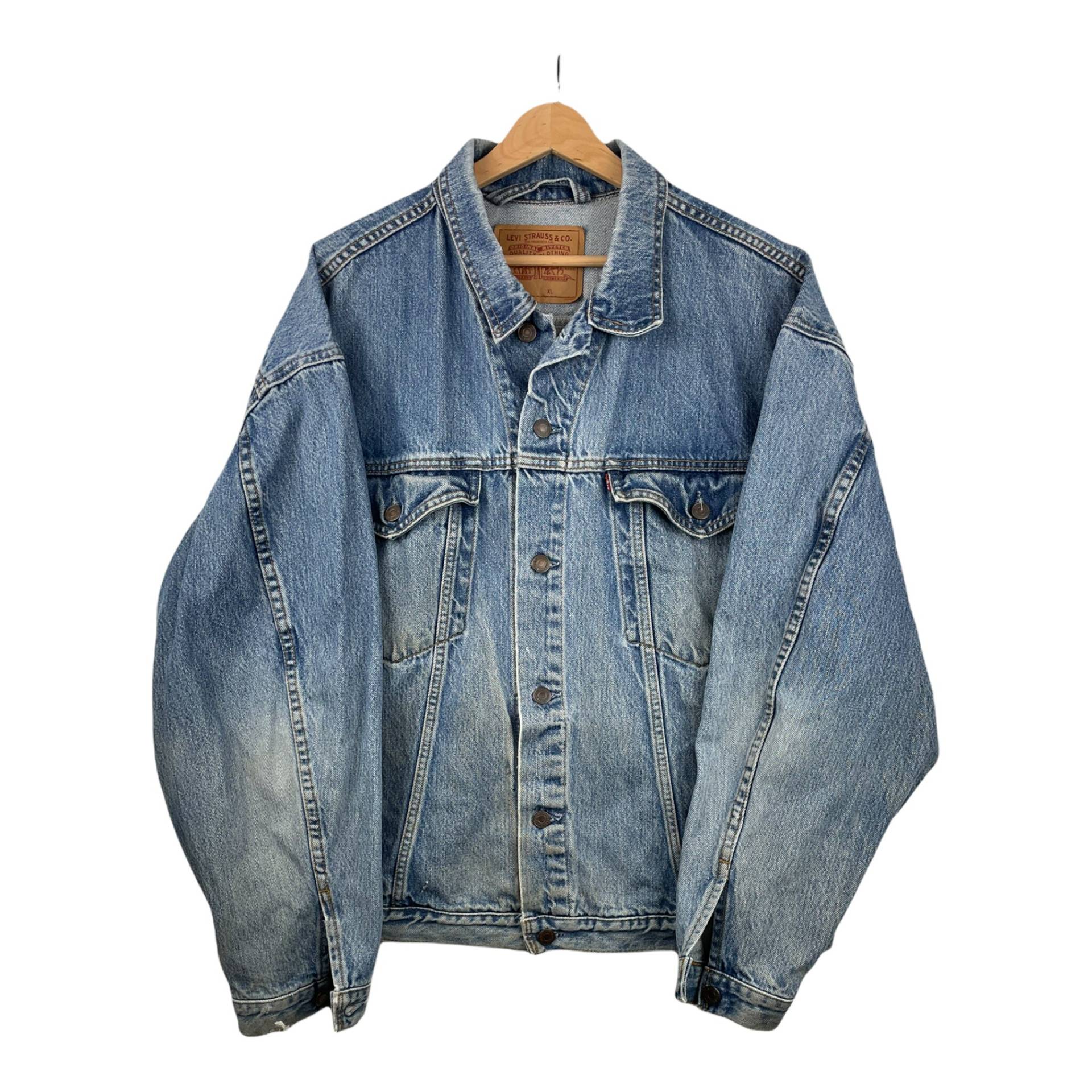 00Er Jahre Levis Jeans Jacke Blau L von popevintagestore