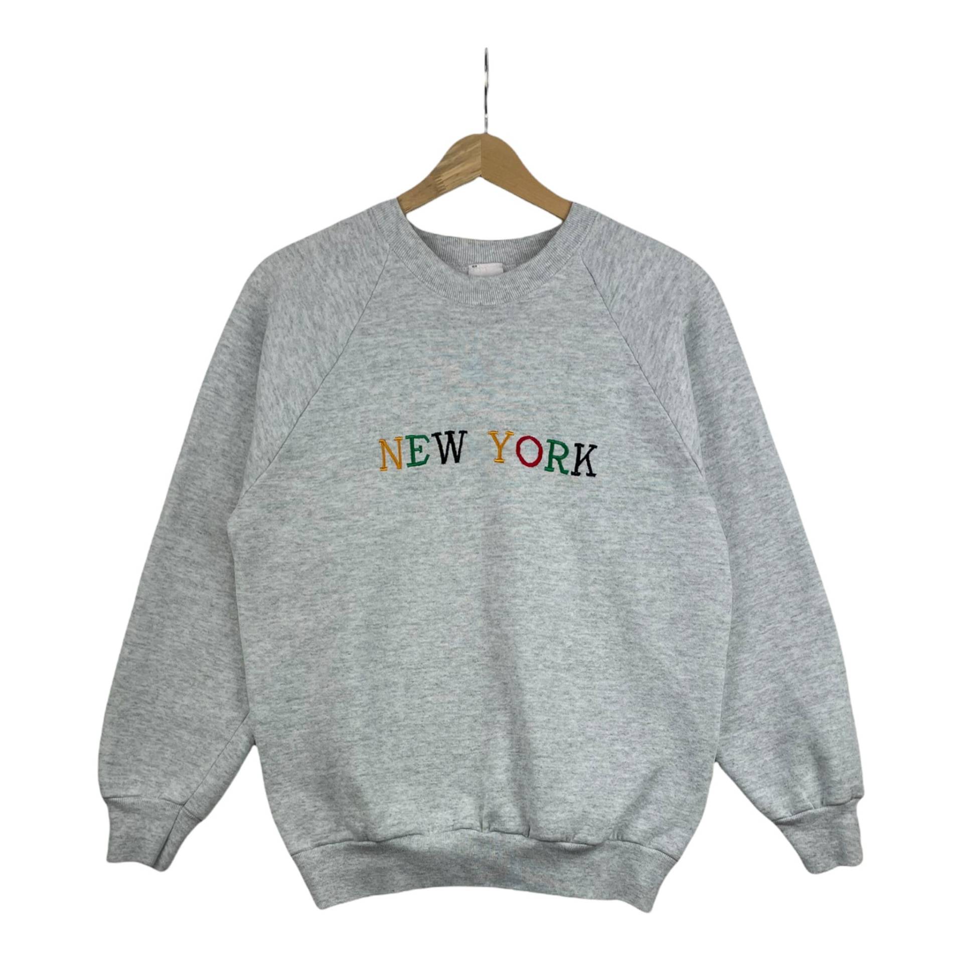 80Er Jahre Fruit Of The Loom New York Tourist Sweatshirt Grau M/S von popevintagestore