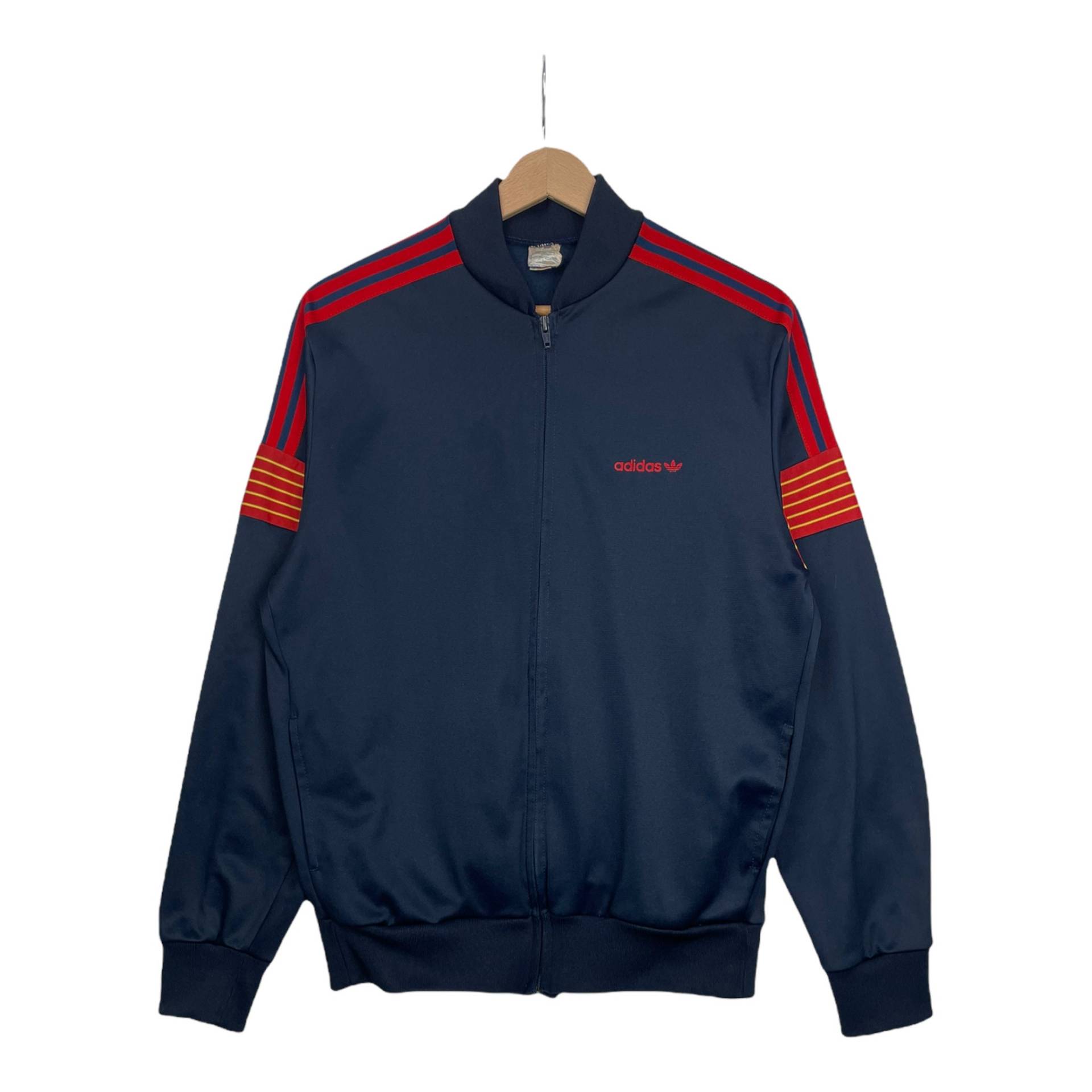 80S Adidas Trainingsjacke Navy Rot S/M von popevintagestore