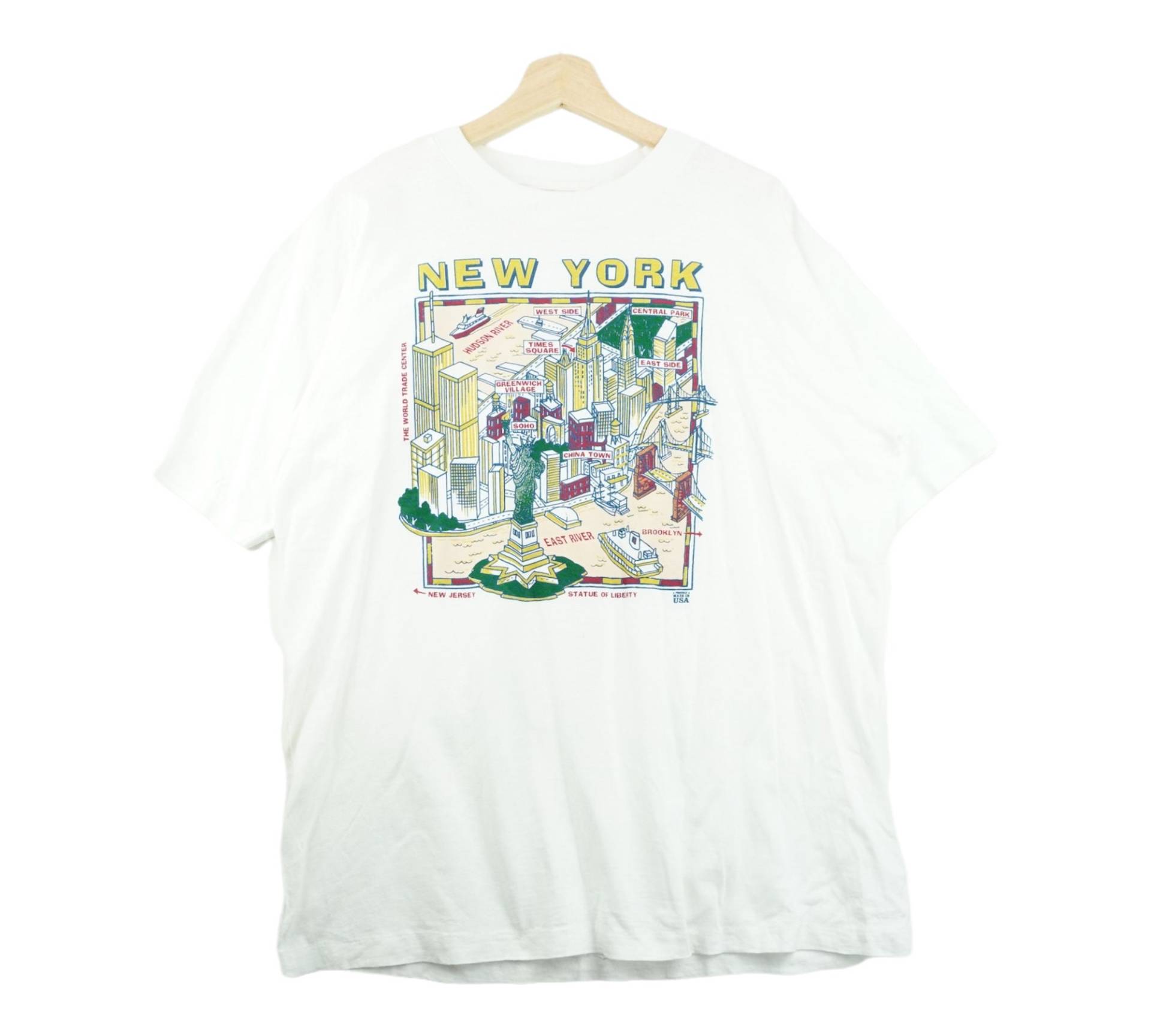 90Er Jahre Markenloses New York Tourist T-Shirt Weiß L von popevintagestore