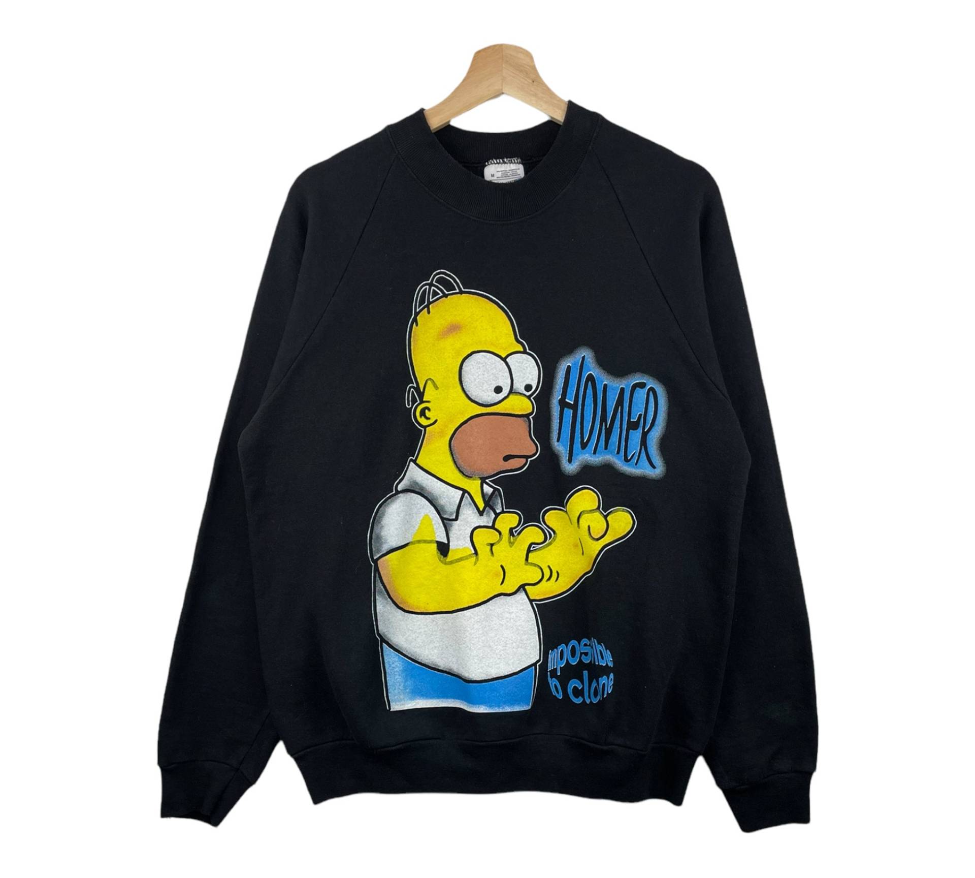 90S Screen Stars Homer Simpson Sweatshirt Schwarz M von popevintagestore