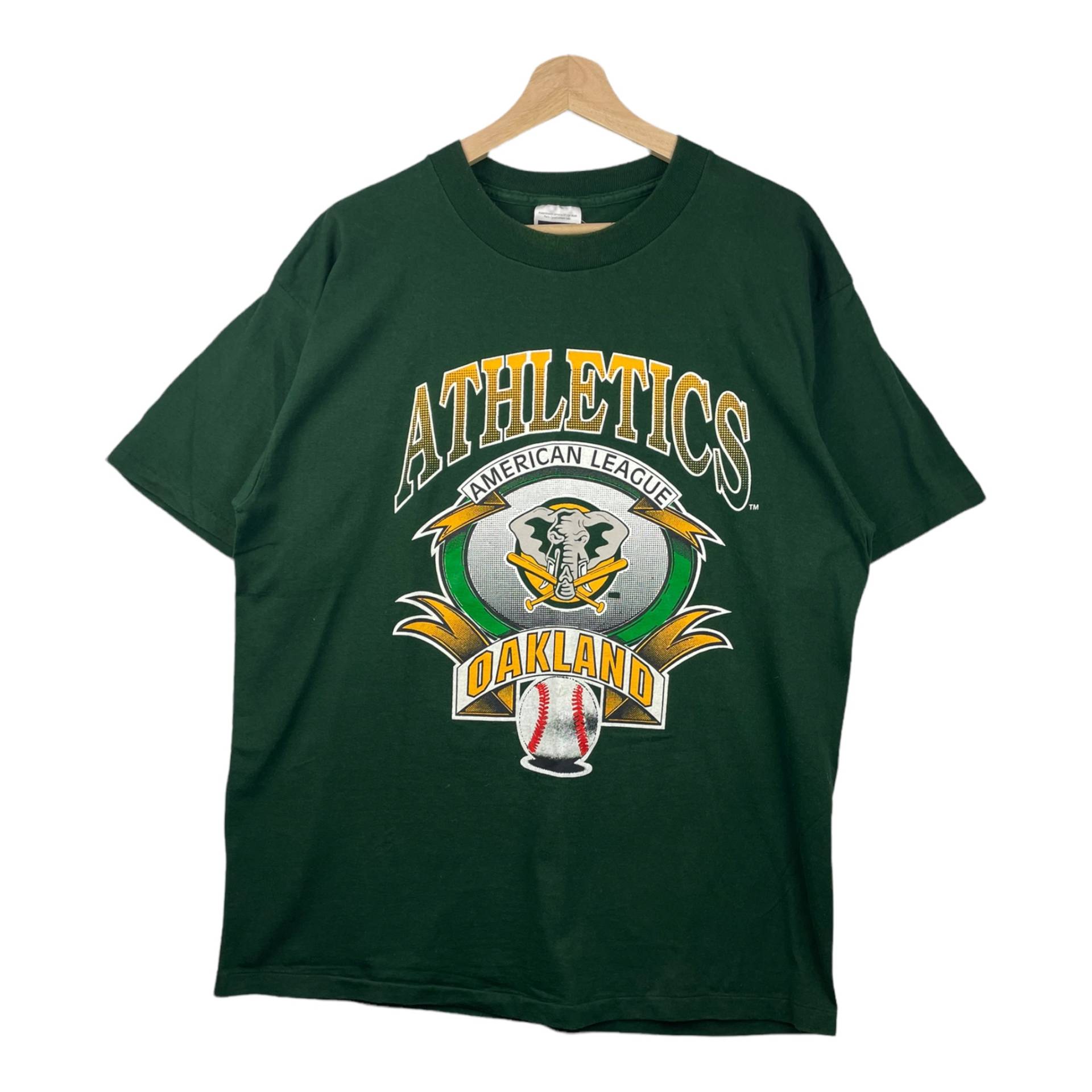 90Er Tultex Oakland Athletics Mlb T-Shirt Grün Xl von popevintagestore