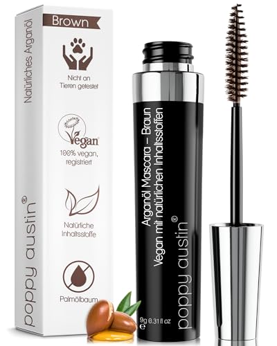 Poppy Austin - Mascara Vegana Marrone Volume e Lunghezza Waterproof - Mascara Volumizzante Delicato e Ipoallergenico, Biologico e Cruelty-Free, Ideale per Occhi Sensibili (9 grammi, Marrone) von poppy austin